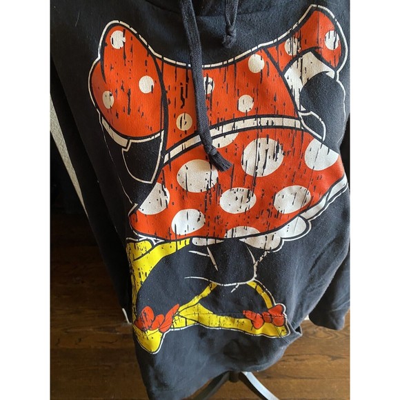 Disney Parks XXL Black Minnie Mouse Hoodie Sweatshirt 2X Hooded Cute! - Picture 2 of 9